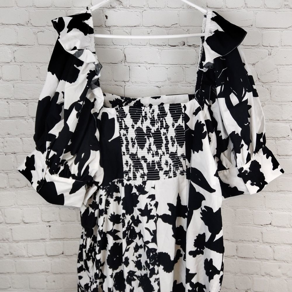 Christopher John Rogers Wrap Dress Black White NWT - Picture 7 of 13